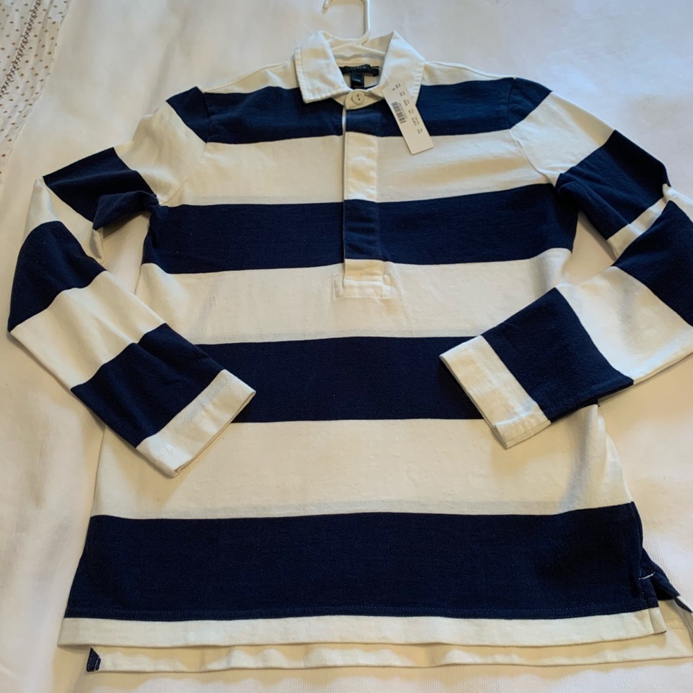 J Crew Women’s Rugby blue/white